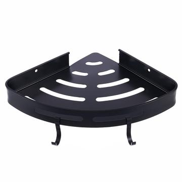 Aluminum Alloy Corner Shelf for Bath - Black