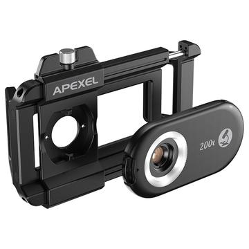 Apexel APL-MS100 Microscope Lens for Smartphone with CPL Filter - 100x Magnification