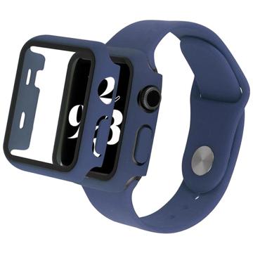 Apple Watch Series 7/8 Plastična Maska sa Zaštitnim Staklom - 45mm - Tamnoplava