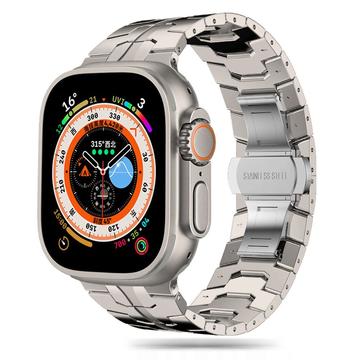 Apple Watch Series Ultra 2/Ultra/10/9/8/SE (2022)/7/SE/6/5/4/3/2/1 Tech-Protect Stainless Steel Line Strap - 49mm/46mm/45mm/44mm/42mm - Titanium