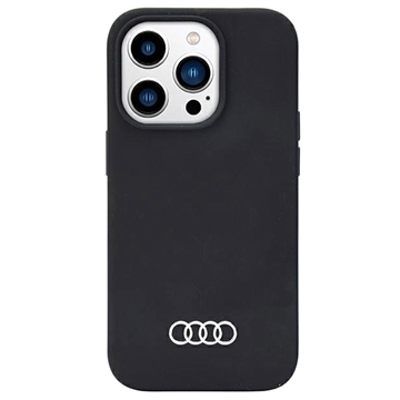 iPhone 14 Pro Max Audi Metal Logo Silikonska Maska - Crna