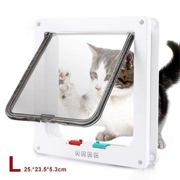 Auto-Lock Pet Screen Door with 4-Way Locking System for Cats and Small Dogs - L