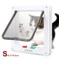 Auto-Lock Pet Screen Door with 4-Way Locking System for Cats and Small Dogs - S - White