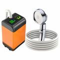 Camping Electric Shower w. Smart Temperature Monitoring, 3 Spray Modes - 7800mAh