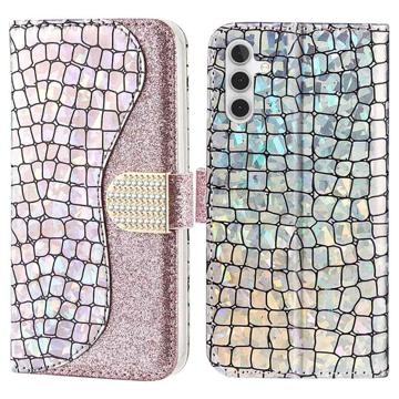 Croco Bling Series Samsung Galaxy A14 Futrola-Novčanik - Zlatnoroze