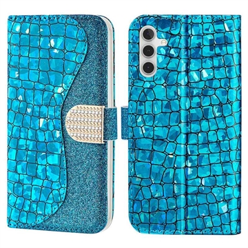 Croco Bling Series Samsung Galaxy A34 5G Futrola-Novčanik - Plava