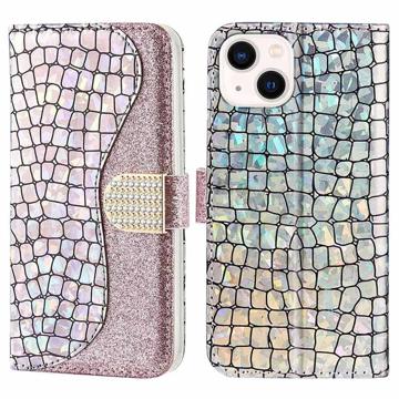 Croco Bling Series iPhone 14 Futrola-Novčanik - Zlatnoroze