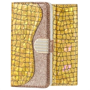 Croco Bling iPhone XS Max Novčanik-Futrola - Zlatna