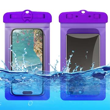 Double Lock Universal Waterproof Case - 6.5", IPX8 - Purple