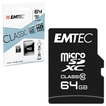 Emtec Classic Class 10 MicroSD Card - ECMSDM64GXC10CG