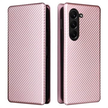 Samsung Galaxy Z Fold5 Flip Futrola - Ugljenično Vlakno - Svetloroze