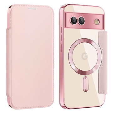 Google Pixel 8a Flip Case with Card Slot - MagSafe Compatible - Pink