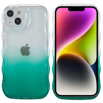 Wavy Edge Gradient iPhone 14 Plus TPU Maska - Vojničko Zelena