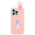 3D Cartoon iPhone 14 Pro TPU Maska - Sladoled