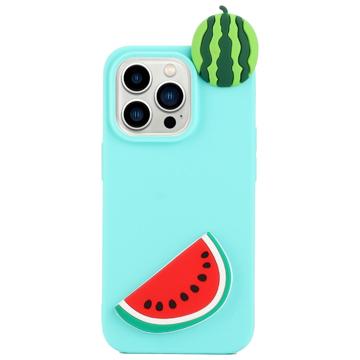 3D Cartoon iPhone 14 Pro TPU Maska - Lubenica