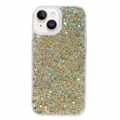 iPhone 15 Glitter Flakes TPU Maska - Zlatna