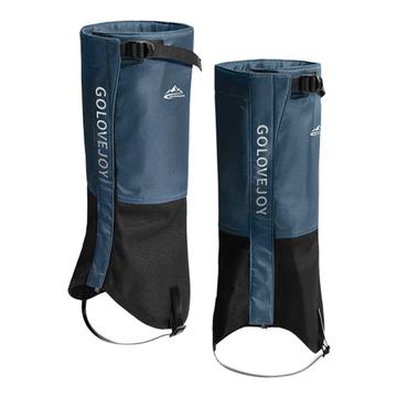 Golovejoy HX39 Waterproof Leg Gaiters - Plush Lining for Hiking, Climbing, and Skiing - L - Blue / Black