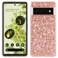 Google Pixel 8a Glitter Series Hibridna Maska - Zlatno Roze