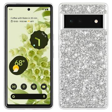 Google Pixel 8a Glitter Series Hibridna Maska - Srebrna