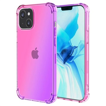 iPhone 14 Gradijent TPU Maska Otporna na Udarce - Roze / Ljubičasta