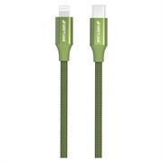 GreyLime 18W Pleteni USB-C / Lightning Kabl - MFi Standard - 1m - Zeleni