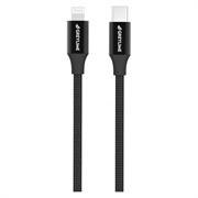 GreyLime 18W Pleteni USB-C / Lightning Kabl - MFi Standard - 2m - Crni