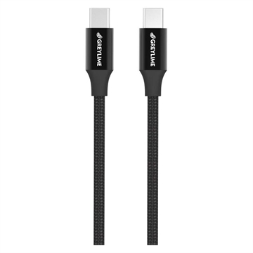 GreyLime Pleteni USB-C / USB-C Kabl - 1m - Crni