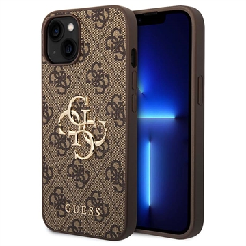 iPhone 15 Guess 4G Big Metal Logo Hibridna Maska - Braon