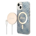 Guess 4G Edition Bundle Pack iPhone 14 Maska & Bežicni Punjač - Plava