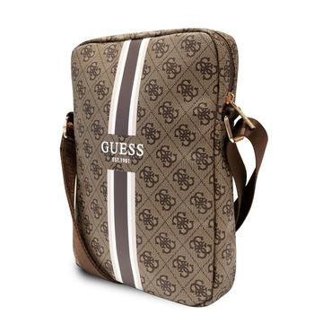 Guess 4G Printed Stripes Universal Tablet Bag - 10" - Brown