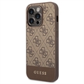 Guess 4G Stripe iPhone 14 Pro Hibridna Maska - Braon