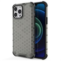 Honeycomb Armored iPhone 14 Pro Max Hibridna Maska - Crna