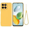 Honor 200 Smart/X7c Liquid Silicone Case with Hand Strap - Yellow