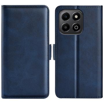 Honor X6b Wallet Case with Magnetic Closure - Calf Texture - Blue