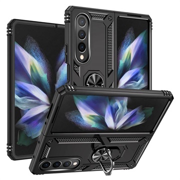 Samsung Galaxy Z Fold4 Hibridna Maska sa Metalnim Postoljem - Crna