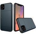 iPhone 11 Hibridna Maska sa Kliznim Slotom za Karticu - Tamnoplava