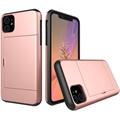 iPhone 11 Hibridna Maska sa Kliznim Slotom za Karticu - Zlatnoroze