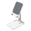 KAKUSIGA KSC-575 Desktop Phone Stand Folding Adjustable Phone Holder for Watching, Live Streaming - White