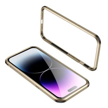 Le-Lock Series iPhone 14 Pro Metalni Zaštitni Okvir - Zlatni