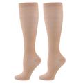 Long Compression Socks for Travel, Sports, Skiing - Sizes 40/44 - Nude