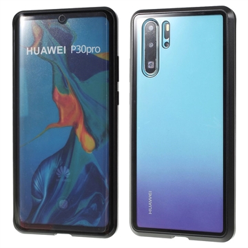 Huawei P30 Pro Magnetna Futrola sa Kaljenim Staklom - Crna