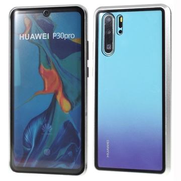 Huawei P30 Pro Magnetna Futrola sa Kaljenim Staklom - Srebrna