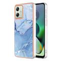 Motorola Moto G54 Marble Pattern Galvanizirana IMD TPU Maska - Plava