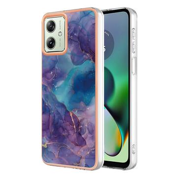 Motorola Moto G54 Marble Pattern Galvanizirana IMD TPU Futrola - Ljubičasta