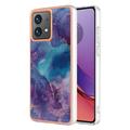 Motorola Moto G84 Marble Pattern Galvanizirana IMD TPU Futrola - Ljubičasta