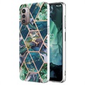 Marble Pattern Galvanizirana IMD Nokia G21/G11 Futrola - Plava / Zelena