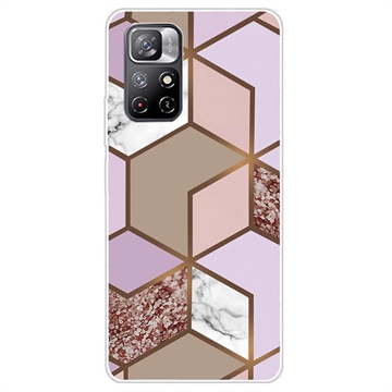 Xiaomi Redmi Note 11 Pro/Note 11 Pro 5G Marble Pattern IMD Futrola TPU - Braon / Roze