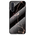 OnePlus Nord Marble Serija Maska sa Kaljenim Staklom - Crna / Zlatna