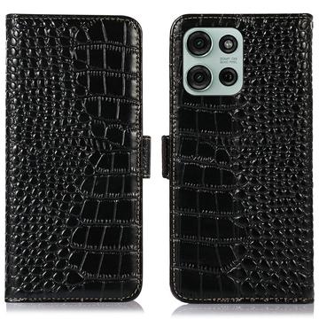 Motorola Moto G75 Crocodile Serija Kožna maska-Novčanik sa RFID-om