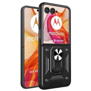 Motorola Razr 50 Ultra Hibridna Maska sa Prstenom - Crna